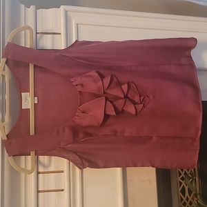 The Loft Ruffled Silk Tank